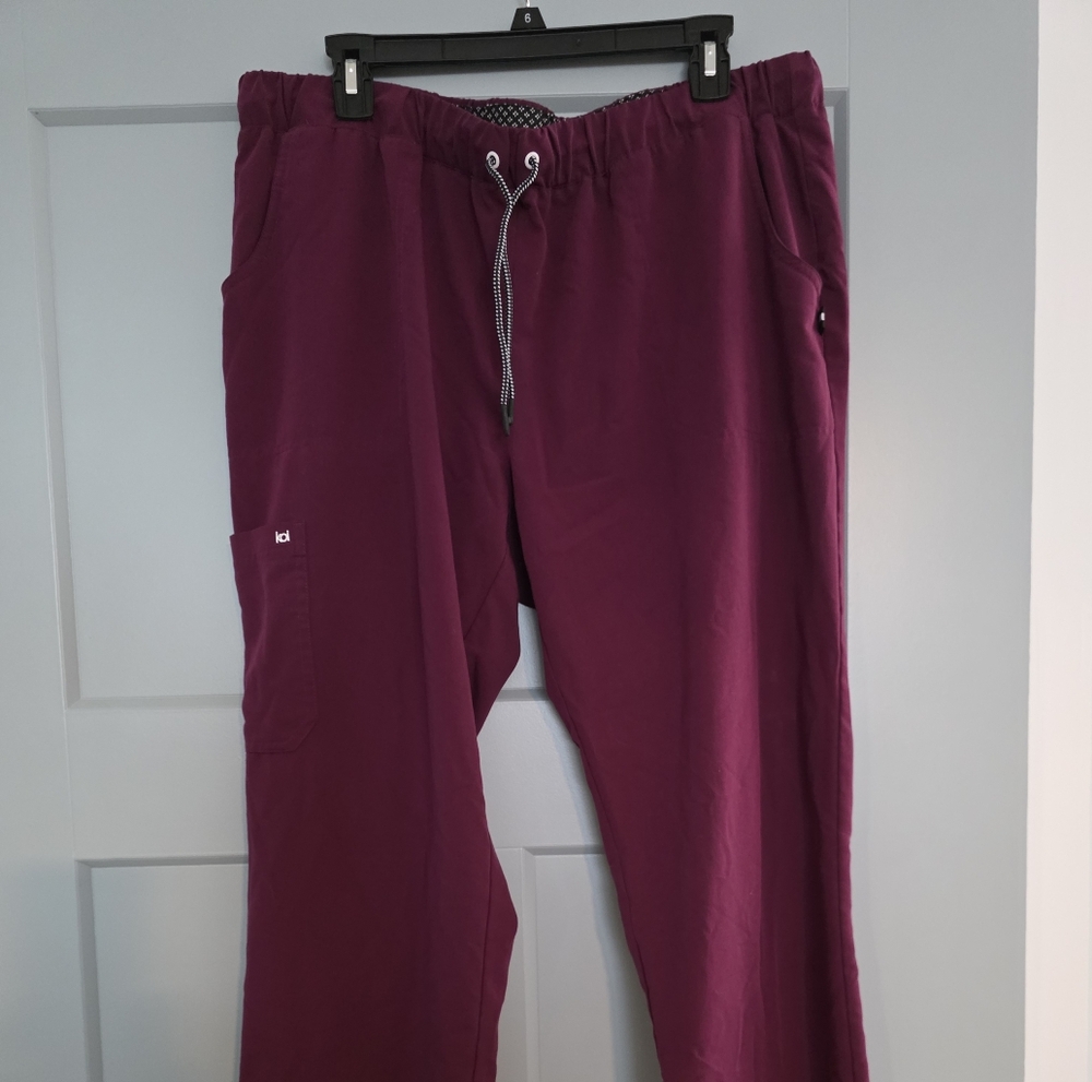 Koi Maroon Scrub Pants | Women’s Size XLP Extra Large Petite